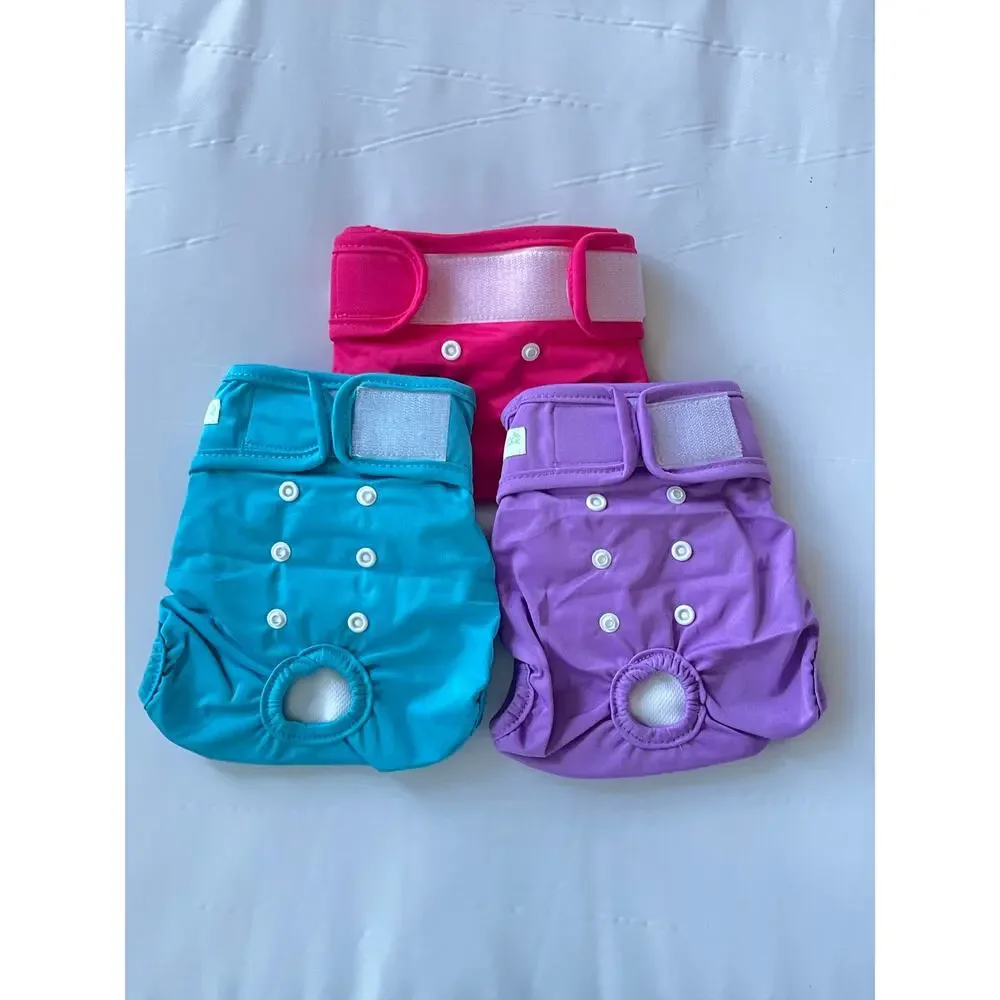 WeGreeco Reusable Washable Dog Diapers Female (3 Pack) - Medium